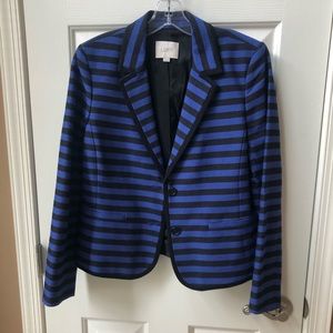 Loft blazer cobalt blue and black stripe sz 10 NWT